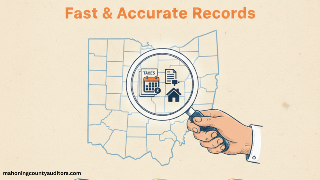 Mahoning County Property Tax Lookup-Fast & Accurate Records showing parcel details, ownership information, and tax payment history on the official auditor website
